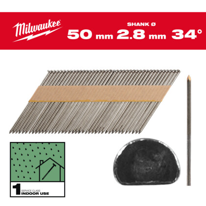 Milwaukee - D-Kopf Halbkopf-Nägel für M18 FFN...
