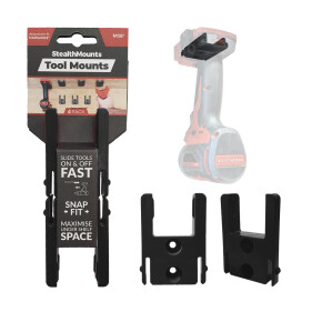 StealthMounts - Maschinenhalter für Milwaukee M18 Geräte Schwarz (4er Set) (TM-MW18-BLK-4)