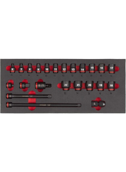 Milwaukee - Einlage Schlagnüsse Shockwave 3/8" kurz 23-tlg. (4932493388)