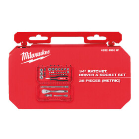 Milwaukee - Ratschen- und Steckschlüsseleinsatz Set 1/4"  38tlg. (4932498381)
