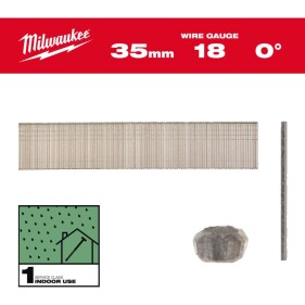 Milwaukee -  Stauchkopf-Nägel 18 GA für M18 CN18GS 1,05 x 1,25 mm x 35 mm, verzinkt, 0°  5.000 Stück  (4932498743)