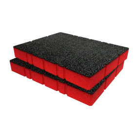 ShadowFoam - Multilayer Schaumstoffeinlage für Milwaukee Packout Schubladenkoffer schwarz/rot