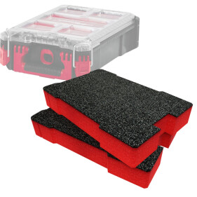 ShadowFoam - Multilayer Schaumstoffeinlage für Milwaukee Packout Compact Organiser schwarz/rot 30mm (SFI-MPORC230R)