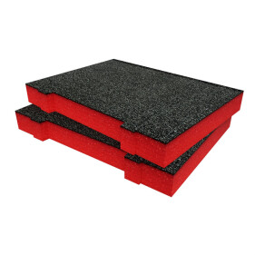 ShadowFoam - Multilayer Schaumstoffeinlage für Milwaukee HD-Box 1 - 3 schwarz/rot