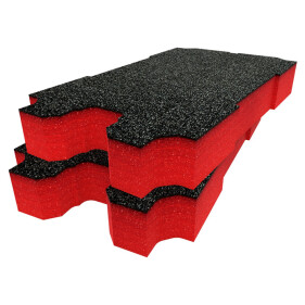 ShadowFoam - Multilayer Schaumstoffeinlage für Milwaukee Packout Compact Werkzeugkoffer schwarz/rot