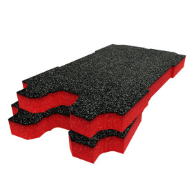 ShadowFoam - Multilayer Schaumstoffeinlage für Milwaukee Packout Compact Werkzeugkoffer schwarz/rot 30mm (SFI-MPCB230R)