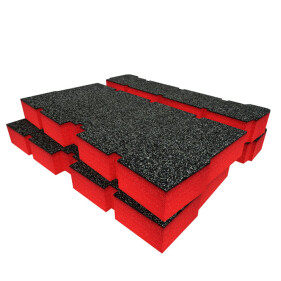 ShadowFoam - Multilayer Schaumstoffeinlage für Milwaukee Packout Organiser TIEF schwarz/rot