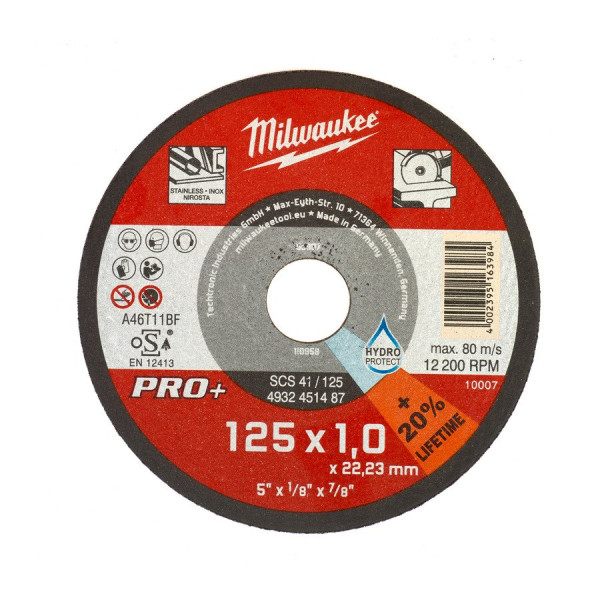 Milwaukee -  Metalltrennscheibe PRO+ INOX 125 mm (4932451487)
