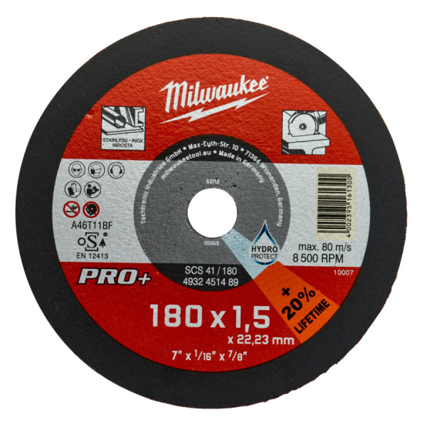 Milwaukee -  Metalltrennscheibe PRO+ INOX 180 mm (4932451489)