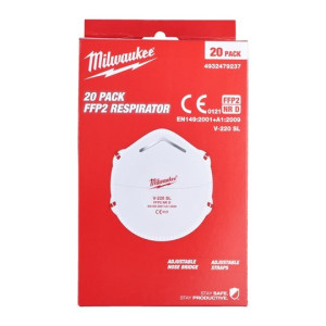 Milwaukee - FFP2 Einweg Atemschutzmaske 20 Stück...